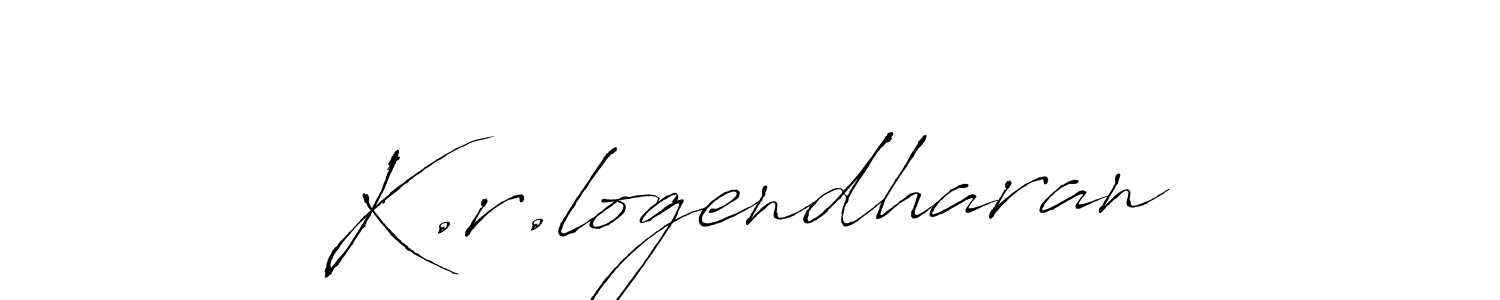 How to Draw K.r.logendharan signature style? Antro_Vectra is a latest design signature styles for name K.r.logendharan. K.r.logendharan signature style 6 images and pictures png