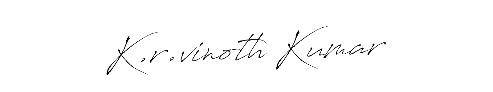 How to Draw K.r.vinoth Kumar signature style? Antro_Vectra is a latest design signature styles for name K.r.vinoth Kumar. K.r.vinoth Kumar signature style 6 images and pictures png