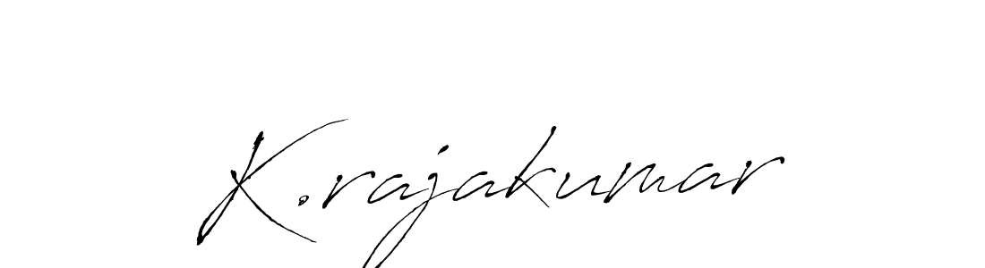 How to make K.rajakumar name signature. Use Antro_Vectra style for creating short signs online. This is the latest handwritten sign. K.rajakumar signature style 6 images and pictures png