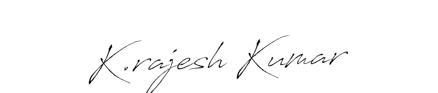 The best way (Antro_Vectra) to make a short signature is to pick only two or three words in your name. The name K.rajesh Kumar include a total of six letters. For converting this name. K.rajesh Kumar signature style 6 images and pictures png