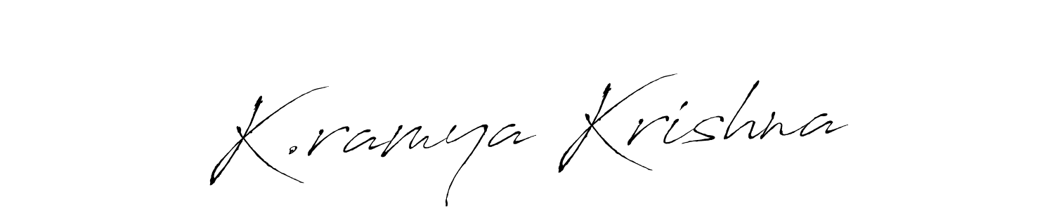 if you are searching for the best signature style for your name K.ramya Krishna. so please give up your signature search. here we have designed multiple signature styles  using Antro_Vectra. K.ramya Krishna signature style 6 images and pictures png