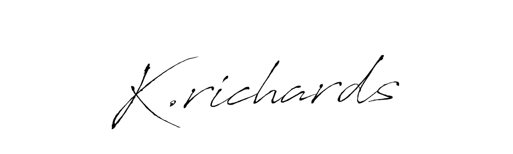 How to make K.richards signature? Antro_Vectra is a professional autograph style. Create handwritten signature for K.richards name. K.richards signature style 6 images and pictures png