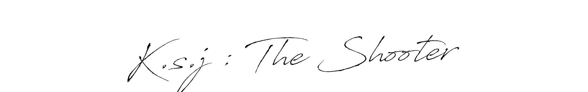 Design your own signature with our free online signature maker. With this signature software, you can create a handwritten (Antro_Vectra) signature for name K.s.j : The Shooter. K.s.j : The Shooter signature style 6 images and pictures png