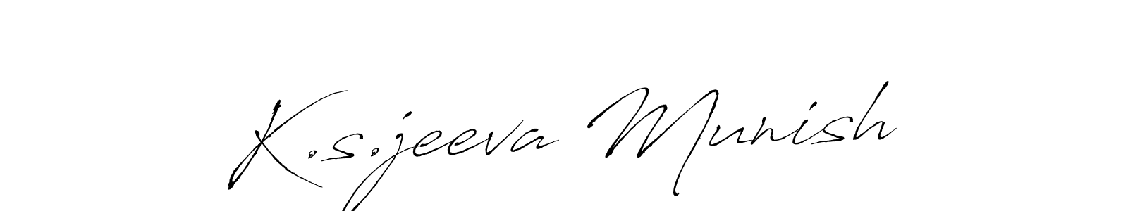 Use a signature maker to create a handwritten signature online. With this signature software, you can design (Antro_Vectra) your own signature for name K.s.jeeva Munish. K.s.jeeva Munish signature style 6 images and pictures png