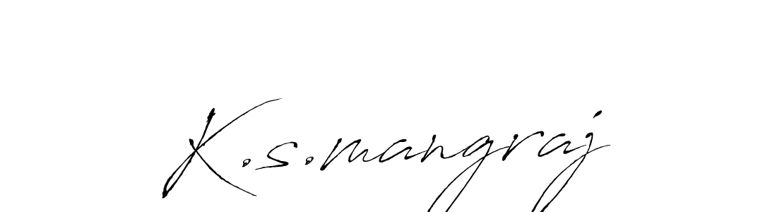 How to make K.s.mangraj name signature. Use Antro_Vectra style for creating short signs online. This is the latest handwritten sign. K.s.mangraj signature style 6 images and pictures png