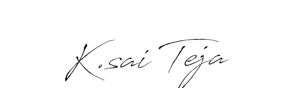 How to make K.sai Teja name signature. Use Antro_Vectra style for creating short signs online. This is the latest handwritten sign. K.sai Teja signature style 6 images and pictures png