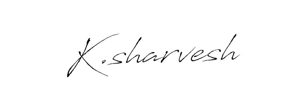 How to make K.sharvesh name signature. Use Antro_Vectra style for creating short signs online. This is the latest handwritten sign. K.sharvesh signature style 6 images and pictures png