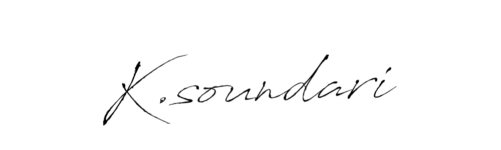 It looks lik you need a new signature style for name K.soundari. Design unique handwritten (Antro_Vectra) signature with our free signature maker in just a few clicks. K.soundari signature style 6 images and pictures png