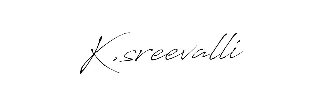 Antro_Vectra is a professional signature style that is perfect for those who want to add a touch of class to their signature. It is also a great choice for those who want to make their signature more unique. Get K.sreevalli name to fancy signature for free. K.sreevalli signature style 6 images and pictures png