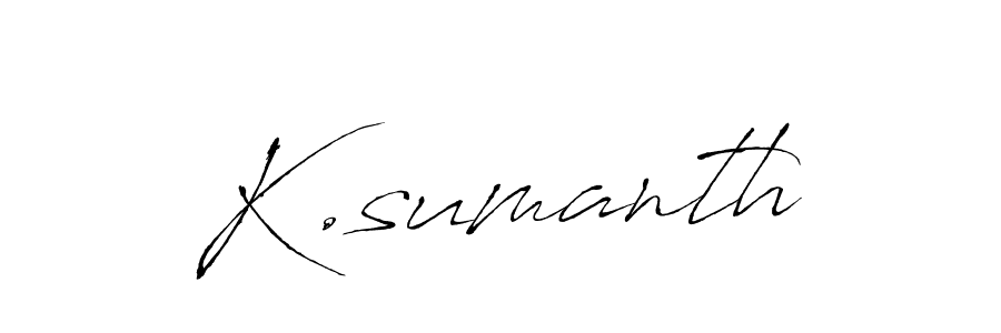 How to make K.sumanth name signature. Use Antro_Vectra style for creating short signs online. This is the latest handwritten sign. K.sumanth signature style 6 images and pictures png