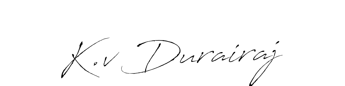 Make a beautiful signature design for name K.v Durairaj. With this signature (Antro_Vectra) style, you can create a handwritten signature for free. K.v Durairaj signature style 6 images and pictures png