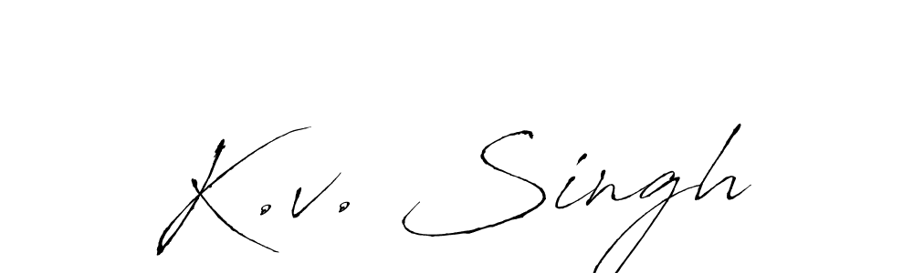 Also You can easily find your signature by using the search form. We will create K.v. Singh name handwritten signature images for you free of cost using Antro_Vectra sign style. K.v. Singh signature style 6 images and pictures png