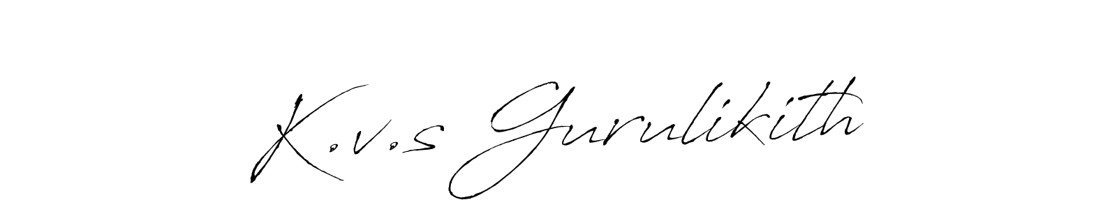 How to make K.v.s Gurulikith signature? Antro_Vectra is a professional autograph style. Create handwritten signature for K.v.s Gurulikith name. K.v.s Gurulikith signature style 6 images and pictures png