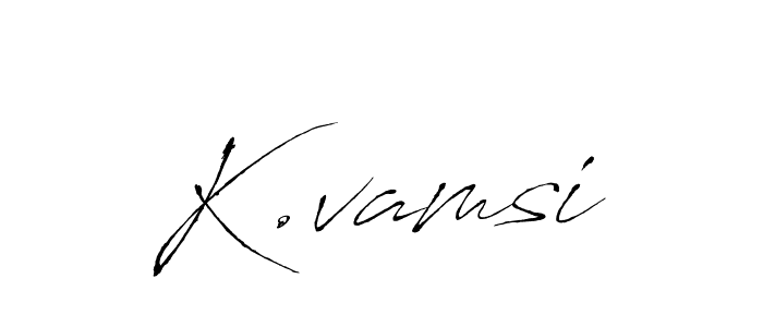 Antro_Vectra is a professional signature style that is perfect for those who want to add a touch of class to their signature. It is also a great choice for those who want to make their signature more unique. Get K.vamsi name to fancy signature for free. K.vamsi signature style 6 images and pictures png