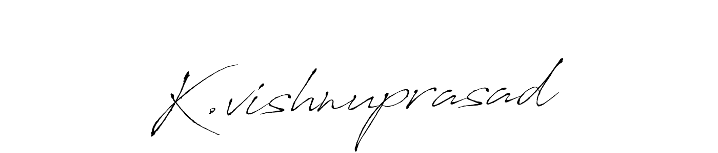 How to make K.vishnuprasad name signature. Use Antro_Vectra style for creating short signs online. This is the latest handwritten sign. K.vishnuprasad signature style 6 images and pictures png