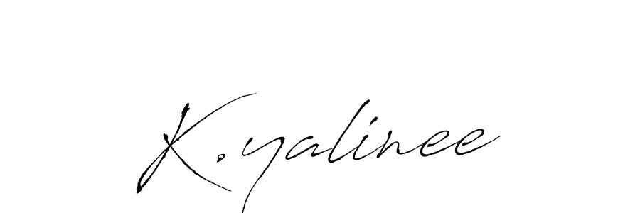 How to make K.yalinee name signature. Use Antro_Vectra style for creating short signs online. This is the latest handwritten sign. K.yalinee signature style 6 images and pictures png