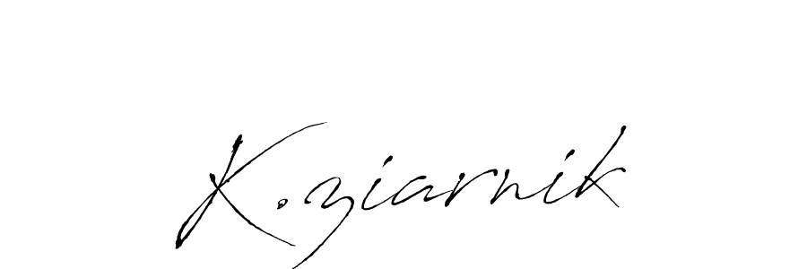 Use a signature maker to create a handwritten signature online. With this signature software, you can design (Antro_Vectra) your own signature for name K.ziarnik. K.ziarnik signature style 6 images and pictures png