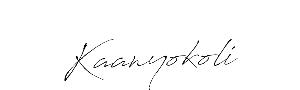 Create a beautiful signature design for name Kaanyokoli. With this signature (Antro_Vectra) fonts, you can make a handwritten signature for free. Kaanyokoli signature style 6 images and pictures png