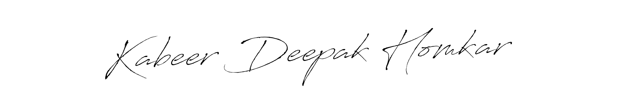 How to make Kabeer Deepak Homkar signature? Antro_Vectra is a professional autograph style. Create handwritten signature for Kabeer Deepak Homkar name. Kabeer Deepak Homkar signature style 6 images and pictures png