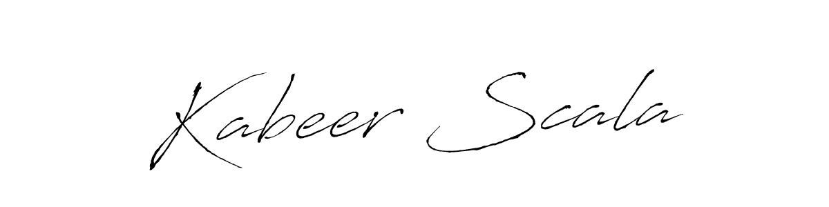 Make a beautiful signature design for name Kabeer Scala. With this signature (Antro_Vectra) style, you can create a handwritten signature for free. Kabeer Scala signature style 6 images and pictures png