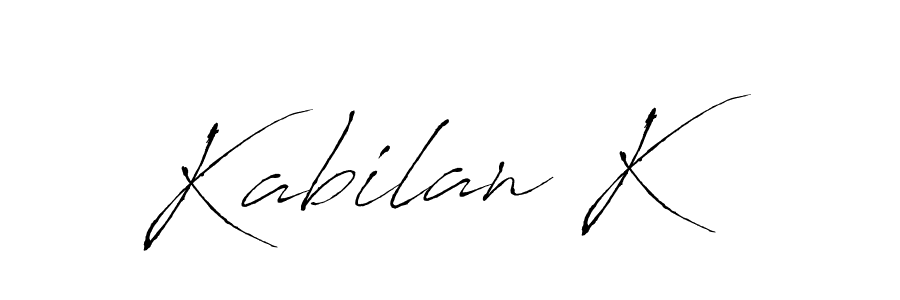 This is the best signature style for the Kabilan K name. Also you like these signature font (Antro_Vectra). Mix name signature. Kabilan K signature style 6 images and pictures png