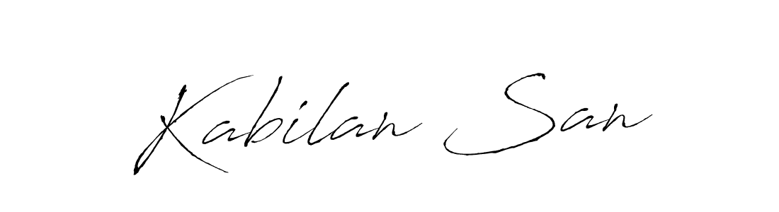 if you are searching for the best signature style for your name Kabilan San. so please give up your signature search. here we have designed multiple signature styles  using Antro_Vectra. Kabilan San signature style 6 images and pictures png
