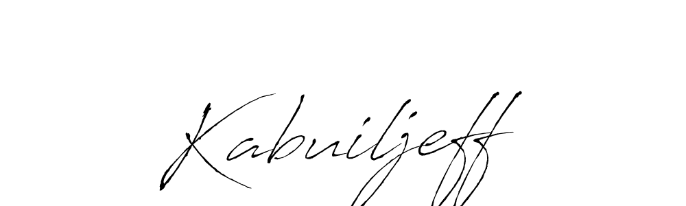 Make a beautiful signature design for name Kabuiljeff. With this signature (Antro_Vectra) style, you can create a handwritten signature for free. Kabuiljeff signature style 6 images and pictures png