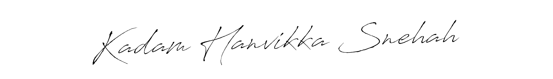 The best way (Antro_Vectra) to make a short signature is to pick only two or three words in your name. The name Kadam Hanvikka Snehah include a total of six letters. For converting this name. Kadam Hanvikka Snehah signature style 6 images and pictures png