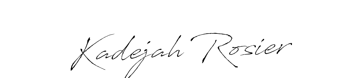 How to make Kadejah Rosier name signature. Use Antro_Vectra style for creating short signs online. This is the latest handwritten sign. Kadejah Rosier signature style 6 images and pictures png