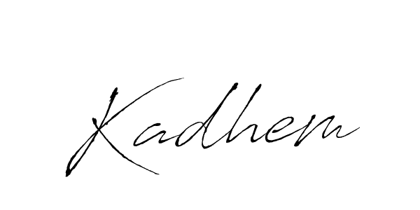 Use a signature maker to create a handwritten signature online. With this signature software, you can design (Antro_Vectra) your own signature for name Kadhem. Kadhem signature style 6 images and pictures png