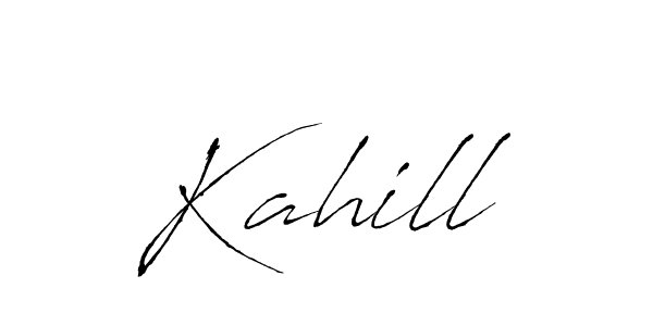 How to make Kahill name signature. Use Antro_Vectra style for creating short signs online. This is the latest handwritten sign. Kahill signature style 6 images and pictures png