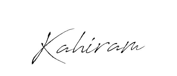 Use a signature maker to create a handwritten signature online. With this signature software, you can design (Antro_Vectra) your own signature for name Kahiram. Kahiram signature style 6 images and pictures png