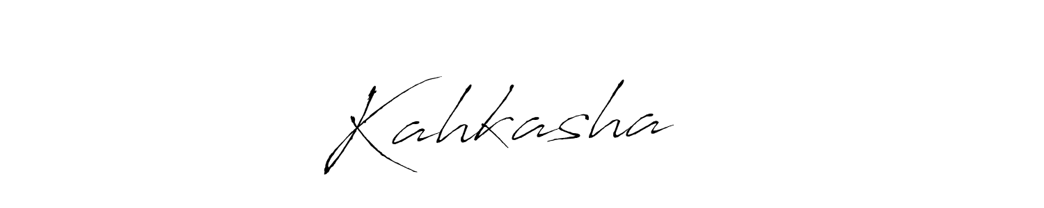 Make a beautiful signature design for name Kahkasha ❤️. With this signature (Antro_Vectra) style, you can create a handwritten signature for free. Kahkasha ❤️ signature style 6 images and pictures png