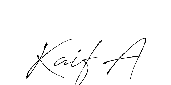 How to make Kaif A name signature. Use Antro_Vectra style for creating short signs online. This is the latest handwritten sign. Kaif A signature style 6 images and pictures png