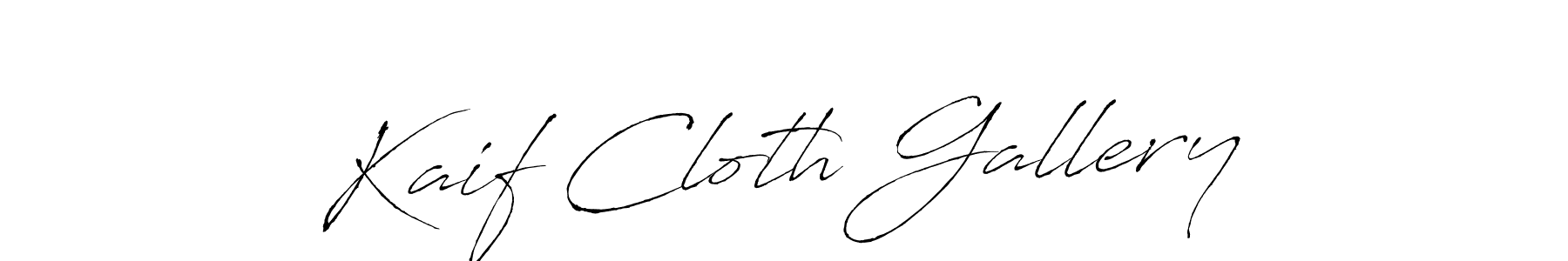 How to make Kaif Cloth Gallery signature? Antro_Vectra is a professional autograph style. Create handwritten signature for Kaif Cloth Gallery name. Kaif Cloth Gallery signature style 6 images and pictures png