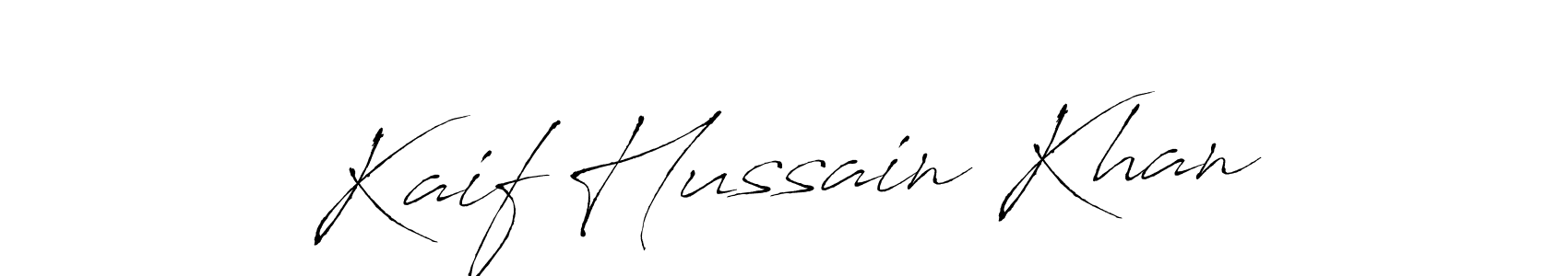 Make a beautiful signature design for name Kaif Hussain Khan. With this signature (Antro_Vectra) style, you can create a handwritten signature for free. Kaif Hussain Khan signature style 6 images and pictures png