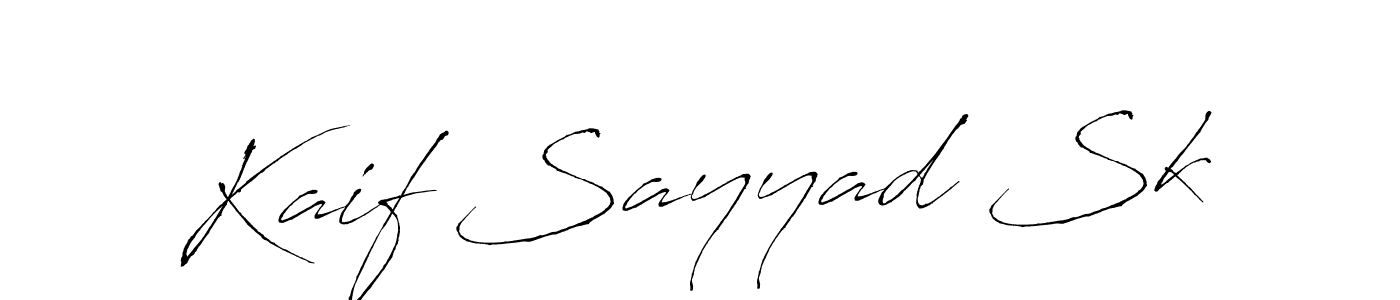 The best way (Antro_Vectra) to make a short signature is to pick only two or three words in your name. The name Kaif Sayyad Sk include a total of six letters. For converting this name. Kaif Sayyad Sk signature style 6 images and pictures png