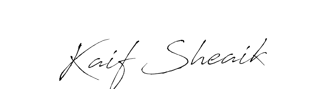 Make a beautiful signature design for name Kaif Sheaik. With this signature (Antro_Vectra) style, you can create a handwritten signature for free. Kaif Sheaik signature style 6 images and pictures png