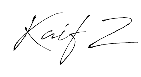 An effortless, minimalist signature concept for Kaif Z using Antro_Vectra design. Clean lines that look great on any document. Kaif Z signature style 6 images and pictures png