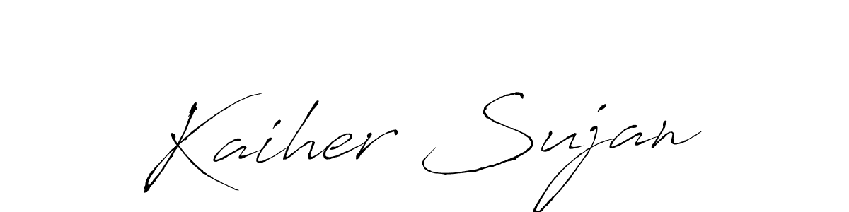 Create a beautiful signature design for name Kaiher Sujan. With this signature (Antro_Vectra) fonts, you can make a handwritten signature for free. Kaiher Sujan signature style 6 images and pictures png