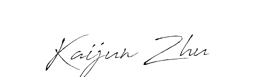 Create a beautiful signature design for name Kaijun Zhu. With this signature (Antro_Vectra) fonts, you can make a handwritten signature for free. Kaijun Zhu signature style 6 images and pictures png
