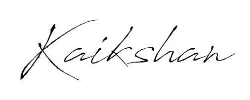 The Antro_Vectra typeface gives name Kaikshan a refined look. Suitable for certificates, diplomas, and official verification. Kaikshan signature style 6 images and pictures png