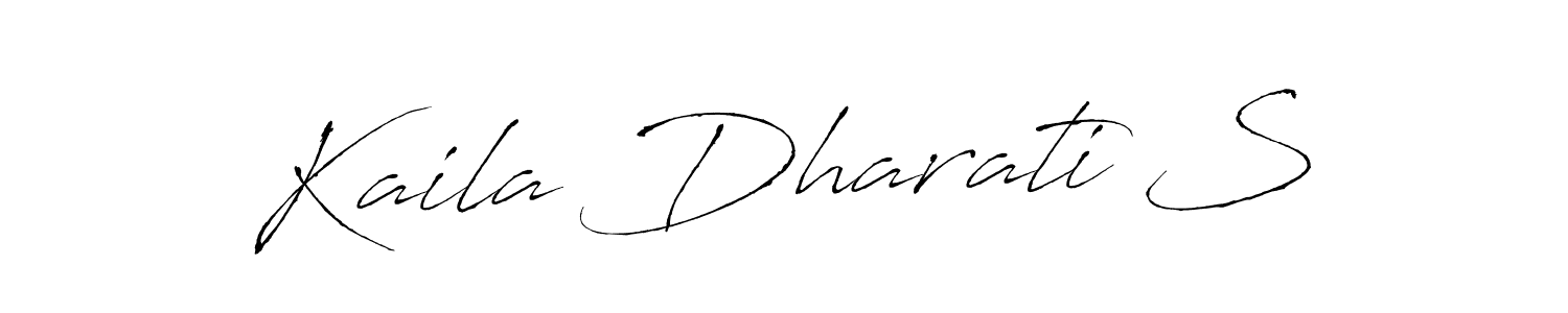 Make a beautiful signature design for name Kaila Dharati S. With this signature (Antro_Vectra) style, you can create a handwritten signature for free. Kaila Dharati S signature style 6 images and pictures png