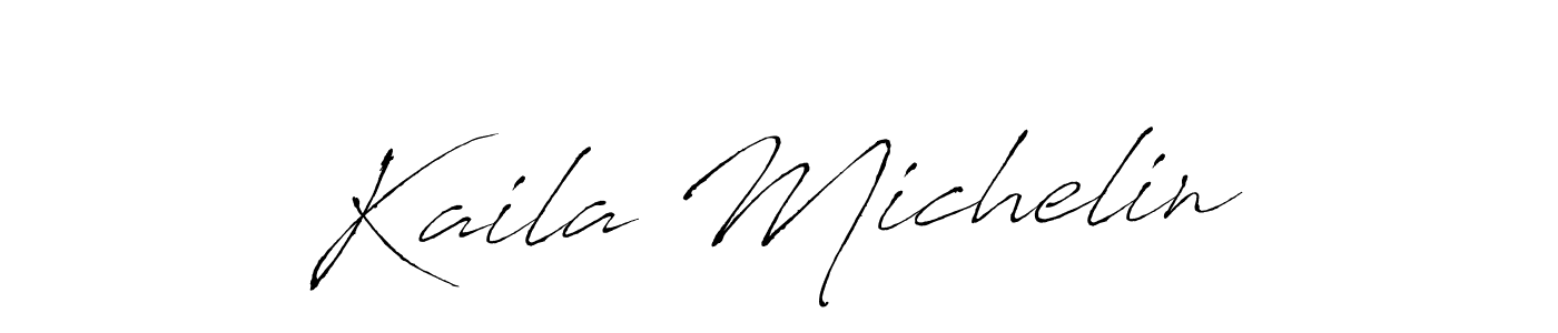 How to make Kaila Michelin name signature. Use Antro_Vectra style for creating short signs online. This is the latest handwritten sign. Kaila Michelin signature style 6 images and pictures png