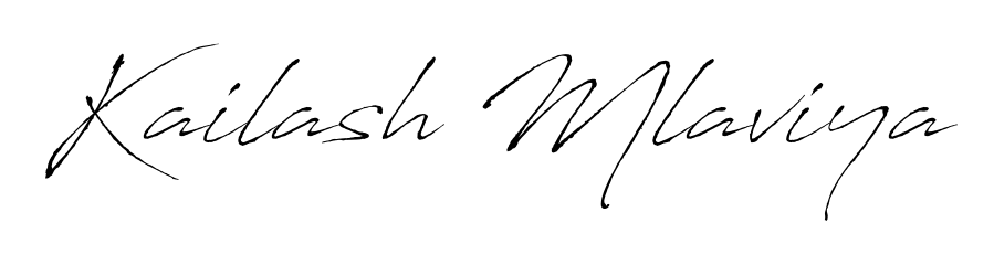 Give your name Kailash Mlaviya an exquisite flair with the Antro_Vectra script font. Ideal for contracts, resumes, and formal letterheads. Kailash Mlaviya signature style 6 images and pictures png
