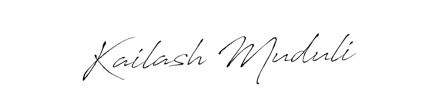 Create a beautiful signature design for name Kailash Muduli. With this signature (Antro_Vectra) fonts, you can make a handwritten signature for free. Kailash Muduli signature style 6 images and pictures png