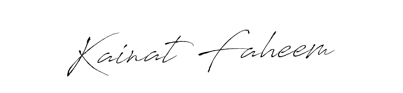 Design your own signature with our free online signature maker. With this signature software, you can create a handwritten (Antro_Vectra) signature for name Kainat Faheem. Kainat Faheem signature style 6 images and pictures png