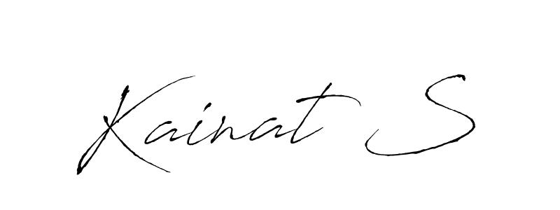 if you are searching for the best signature style for your name Kainat S. so please give up your signature search. here we have designed multiple signature styles  using Antro_Vectra. Kainat S signature style 6 images and pictures png