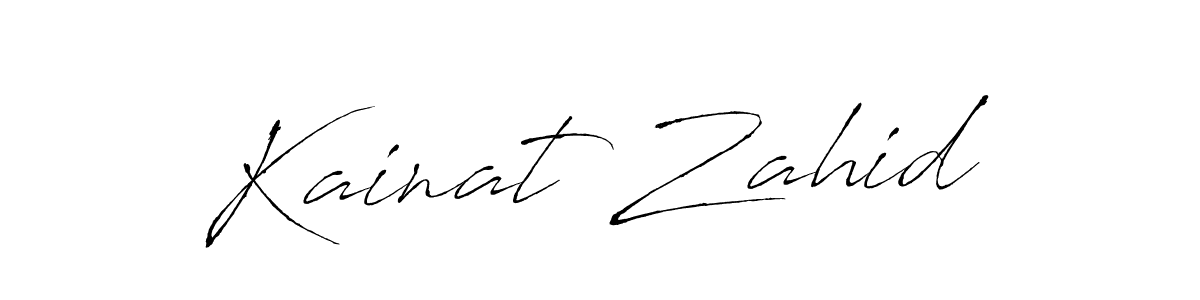 How to make Kainat Zahid name signature. Use Antro_Vectra style for creating short signs online. This is the latest handwritten sign. Kainat Zahid signature style 6 images and pictures png