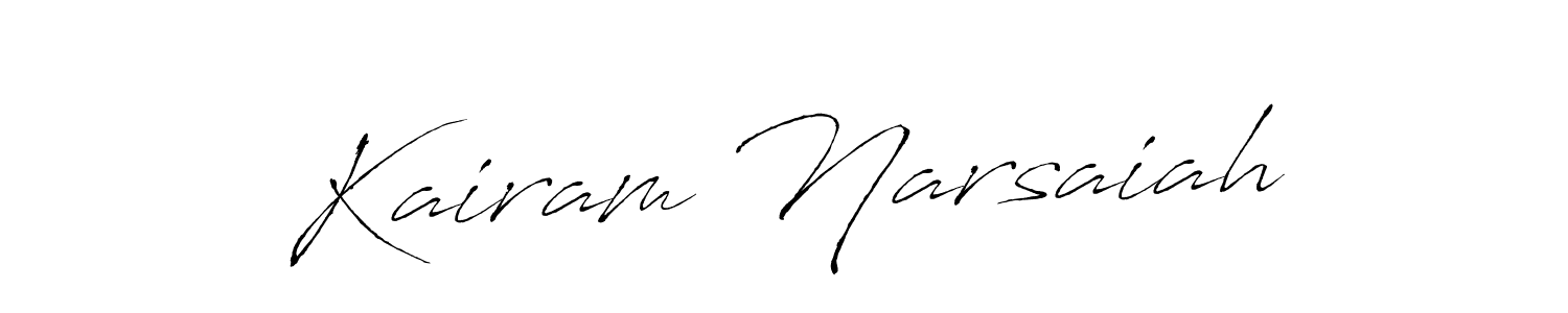 Antro_Vectra is a professional signature style that is perfect for those who want to add a touch of class to their signature. It is also a great choice for those who want to make their signature more unique. Get Kairam Narsaiah name to fancy signature for free. Kairam Narsaiah signature style 6 images and pictures png